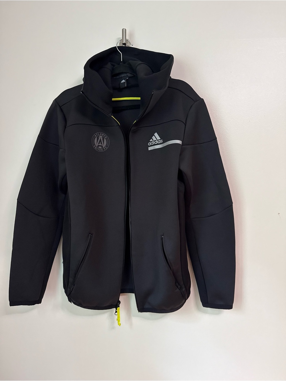 adidas Atlanta United FC MLS ZNE Full Zip Scuba Hoodie Jacket Black Size M